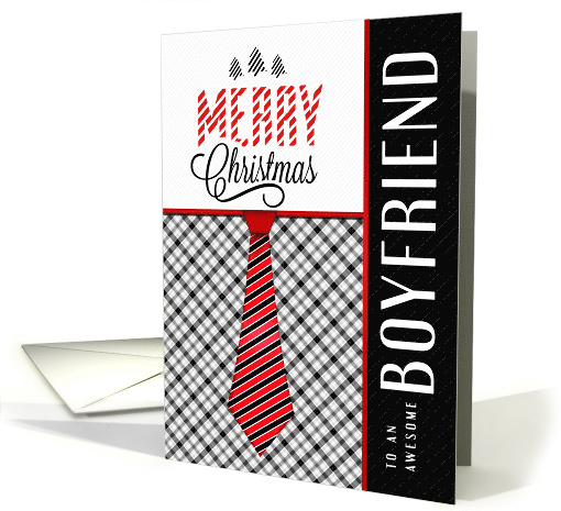 For Boyfriend at Christmas Masculine Necktie Sporty Theme card