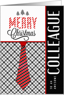 For a Colleague at Christmas Masculine Necktie Sporty Theme card