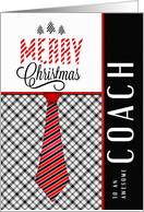 For Coach at Christmas Masculine Necktie Sporty Theme card