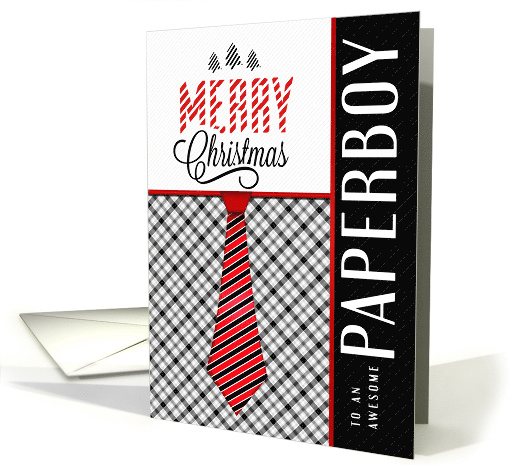for the Paperboy at Christmas Masculine Necktie Sporty Theme card