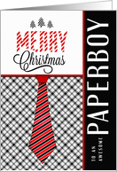 for the Paperboy at Christmas Masculine Necktie Sporty Theme card