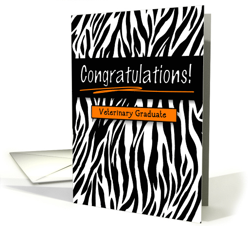 Congratulations Veterinary Graduate Zebra Print card (883550)