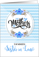 for Sister-in-Law Mother’s Day Blue Bontanical and Polka Dots card