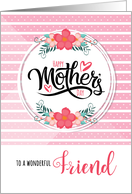 for Friend Mother’s Day Pink Bontanical and Polka Dots card