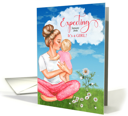 Personalized Expecting A Daughter Baby on the Way Announcement card