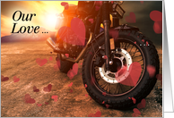 Valentine’s Day Motorcycle Couple in Love card