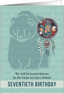 70th Birthday Dream Catcher and Bear Native American Theme card