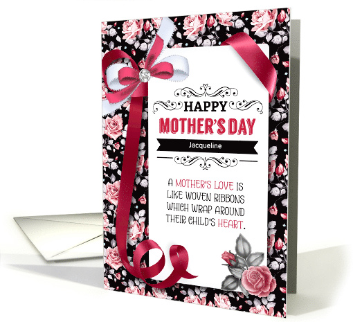 for Friend Mother's Day Custom Name Vintage Pink Roses card (904691)