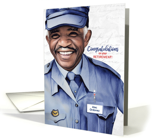 MALE Postal Service Mail Carrier Retirement African American card