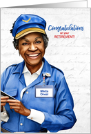 FEMALE African American Postal Service Mail Carrier Retirement card