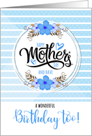 Birthday on Mother’s Day Blue Bontanical and Polka Dots card