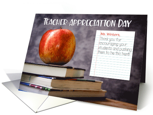 Teacher Appreciation Day with Custom Text card (923912)