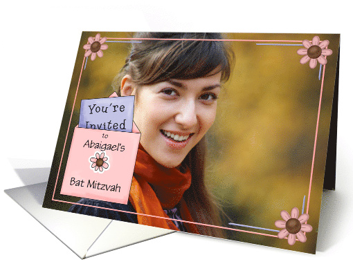Bat Mitzvah Customized Photo Invitation card (933154)