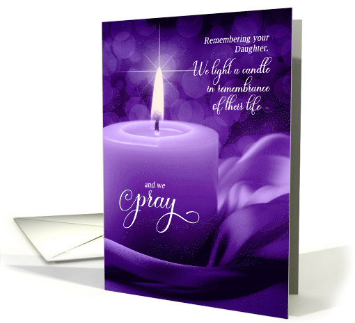 Daughter Remembrance Death Anniversary Purple Candle card (933933)