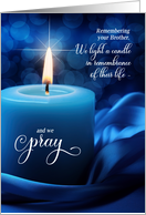 Brother Remembrance Anniversary of Death Blue Candle card