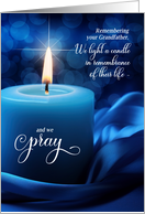 Grandfather Remembrance Anniversary of his Death Blue Candle card