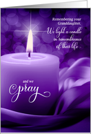 Granddaughter Remembrance Death Anniversary Purple Candle card