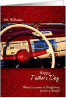 Custom Father’s Day for Neighbor Red Classic Car card