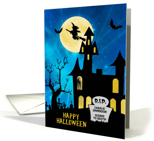 Halloween Haunted House Custom Front RIP card (946697)