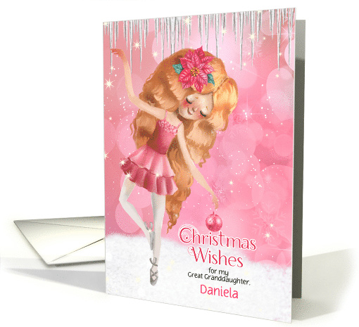 for Great Granddaughter Pink Christmas Ballerina card (948475)