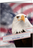 911 Remembrance Eagle and American Flag Patriot Day card