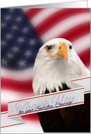 Support Our Troops Military Eagle with American Flag card