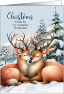 for Husband on Romantic Christmas Reindeer card