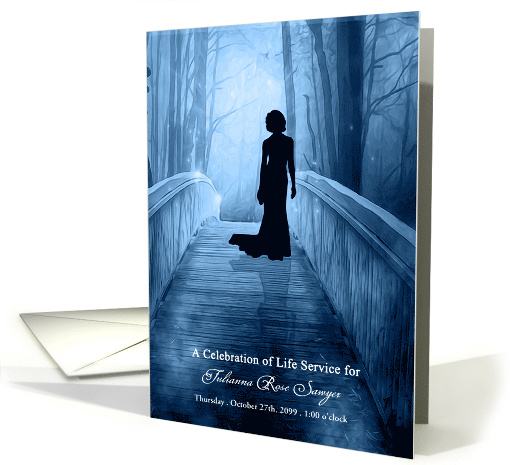 Female Celebration of Life Service Invitation in Blue The... (965769)