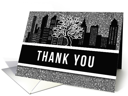 Business Thank You Skyline in Classic Black card (970131)