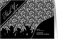 Business Thank You Cheering Crowd in Classic Black Custom Blank card