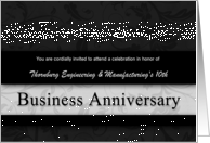 Business Anniversary Party Invitation Custom Black Damask card