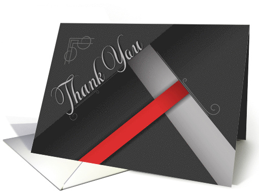 Business Thank You in Shades of Gray and Red card (970789)