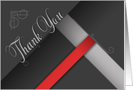 Business Thank You in Shades of Gray and Red card
