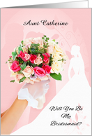 Aunt Bridesmaid Request Custom Rose Bouquet card