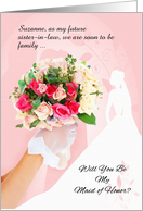 Maid of Honor Request Future Sister-in-law Custom Rose Bouquet card