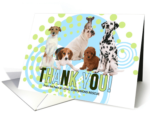 Thank You for Volunteering Cute Pack of Dogs with Name card (983125)