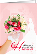 Bridal Shower for the Bride with Pink Rose Bouquet card