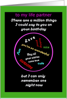 Life Partner, Birthday, A Million Things card