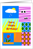 Sara, Happy Birthday, Cute Collage, Youthful card