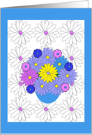 Any Occasion, Gerber Daisy and Pansies, blank card