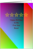 Five Star Boss Birthday card