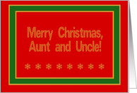 Aunt & Uncle Merry Christmas! card