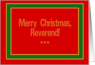 Reverend, Merry Christmas! card
