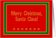 Santa Claus, Merry Christmas! card