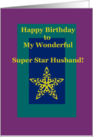 Super Star Husband, Happy Birthday card