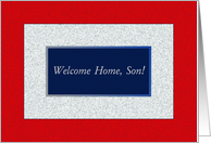 Son, Welcome Home! God Bless America card