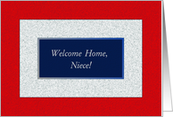 Niece, Welcome Home! God Bless America card