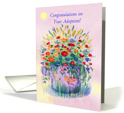 Adoption Congrats, Sprinkler Full of Flowers card (571977)