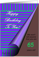 Happy Birthday 65 Under the Rug card