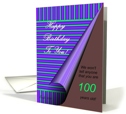 Happy Birthday 100 Under the Rug card (583466)